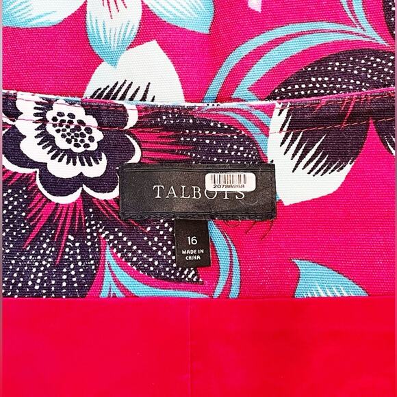 💗 3/$10 💗 Talbots Floral Print Pencil Skirt Pink Black Size 16 EUC - Picture 7 of 10